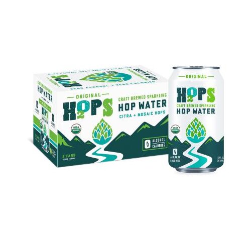 H2OPS ORGL HOP Water ZERO ALC ZERO Cal, 8 pack